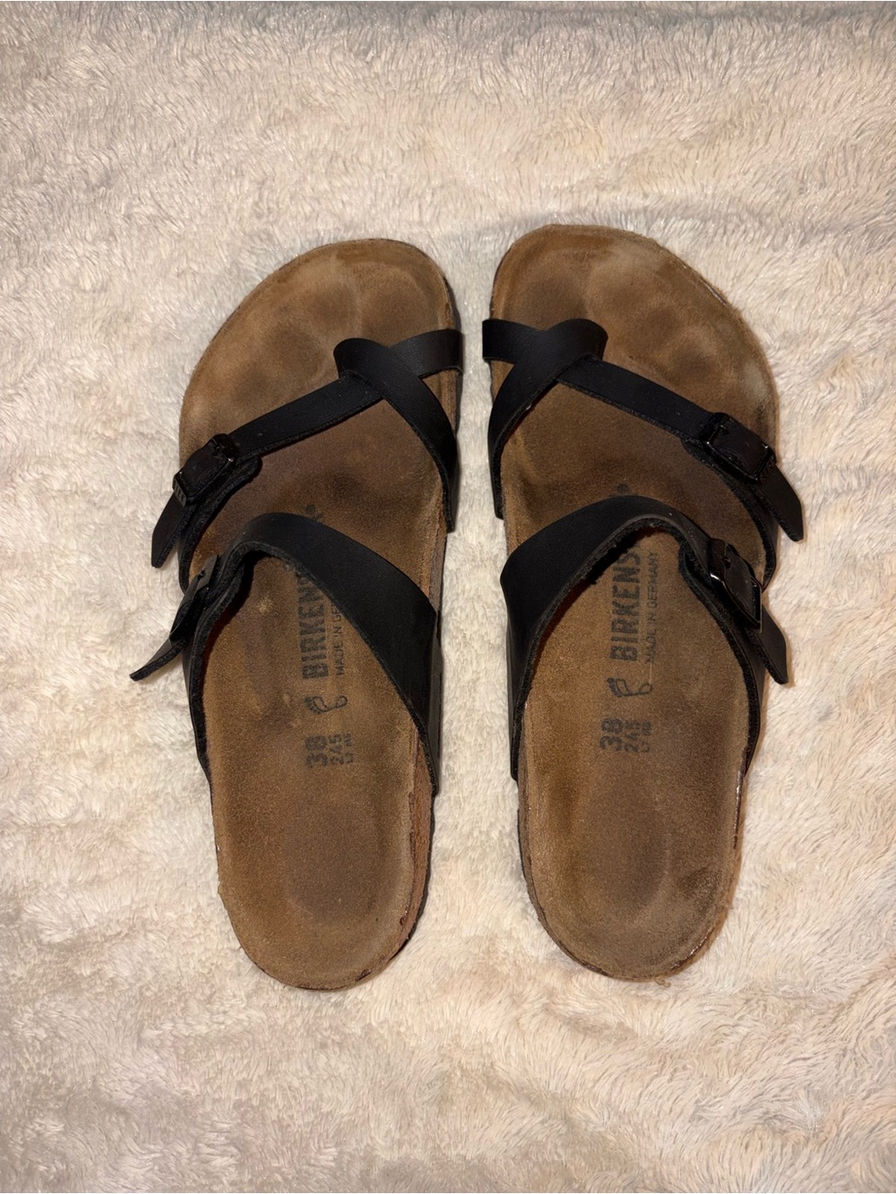 Birkenstock Black Cross-Strap Slide Sandals